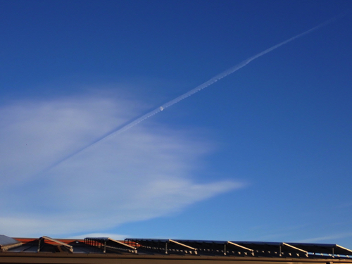 46 - Moon with contrail over solar panels
Sombrero Marsh, Boulder